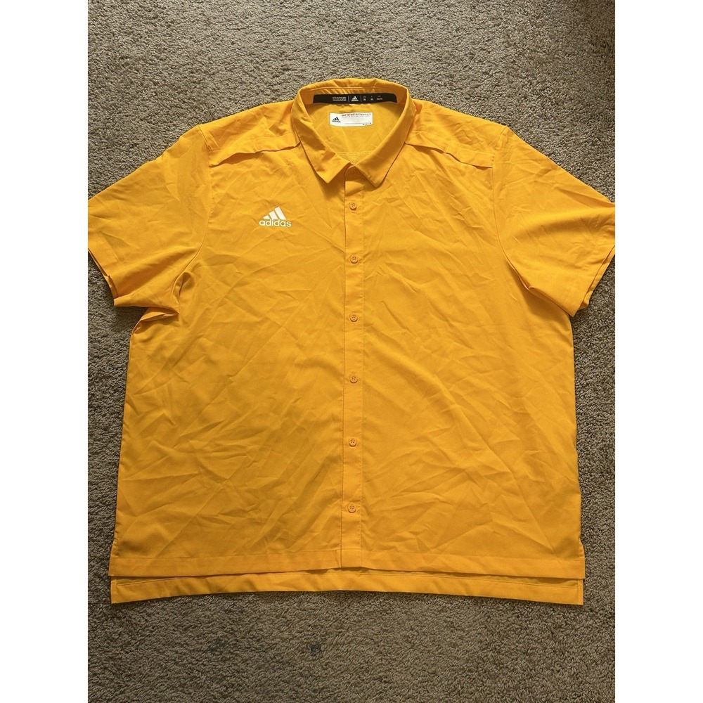 Men's Adidas AeroReady Short Sleeve Button Up Shirt - XXL